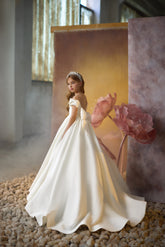 Graceful Pearl-Embellished Girls Pageant Dress | Pentelei Couture | Communion